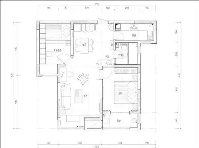 客厅阳台对称风水_魏公村棚改一居室图_一居室改两居室户型图